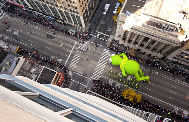 Macy's Thanksgiving Day Parade from Above