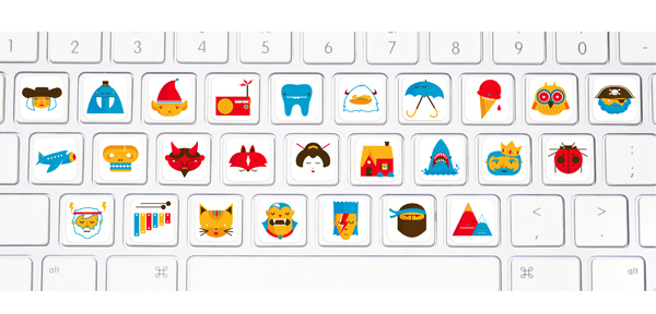 Cute Picture Alphabet Keyboard Stickers by Chris DeLorenzo