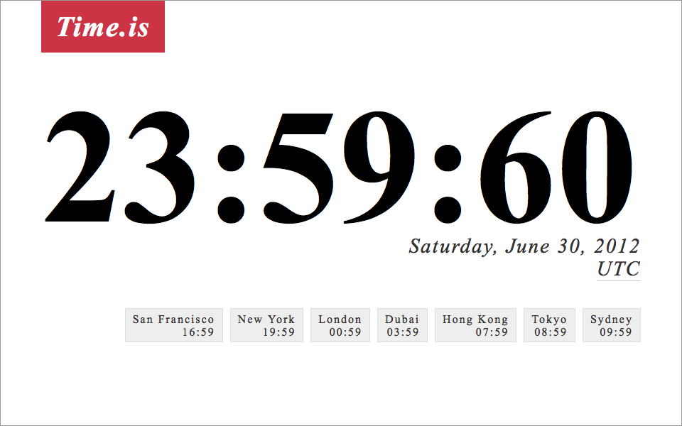 30 июня 2012. Високосная секунда. Время 23:59. 30 Июня 1972 високосная секунда. Часы 23 59.