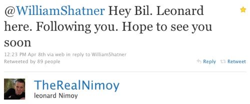 Leonard Nimoy on Twitter