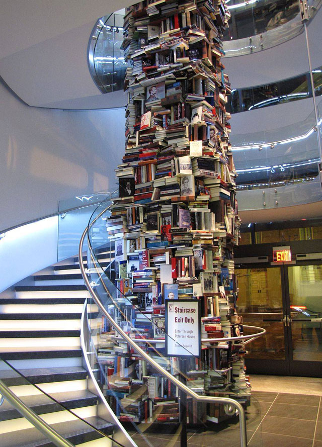Lincoln tower of books