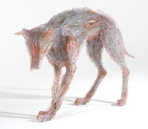 Glass shard animal sculptures by Marta Klonowska