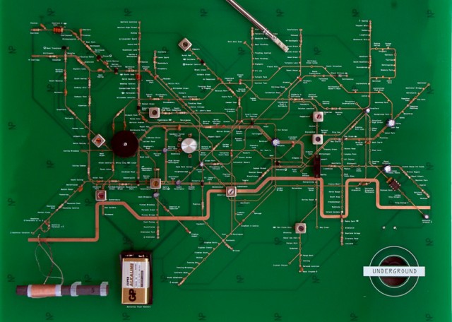 London Underground circuit board map by Yuri Suzuki