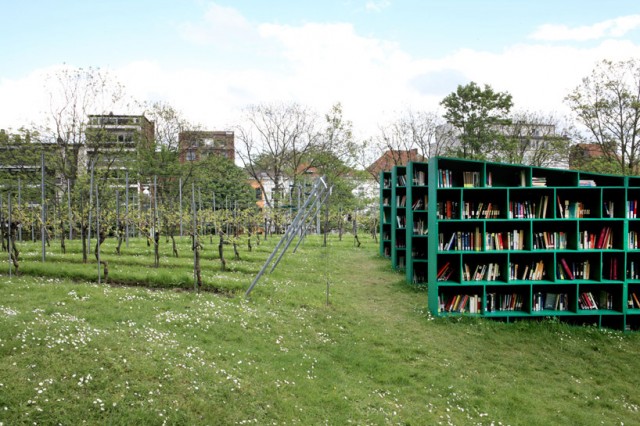 Open air vineyard library by Massimo Bartolini