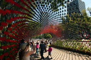 Portal of Awareness coffee cup arch by rojkind arquitectos