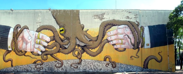 Octopus Wall Painting by Blu