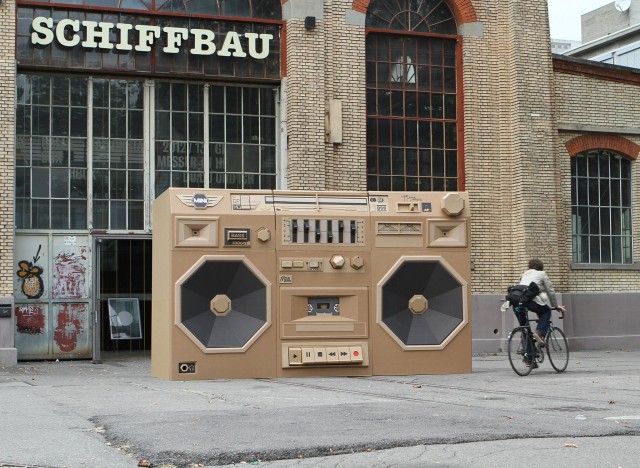 Ghettoblaster giant cardboard boom box by Bartek Elsner