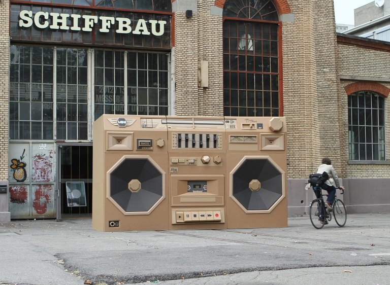 Ghettoblaster giant cardboard boom box by Bartek Elsner