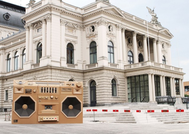 Ghettoblaster giant cardboard boom box by Bartek Elsner