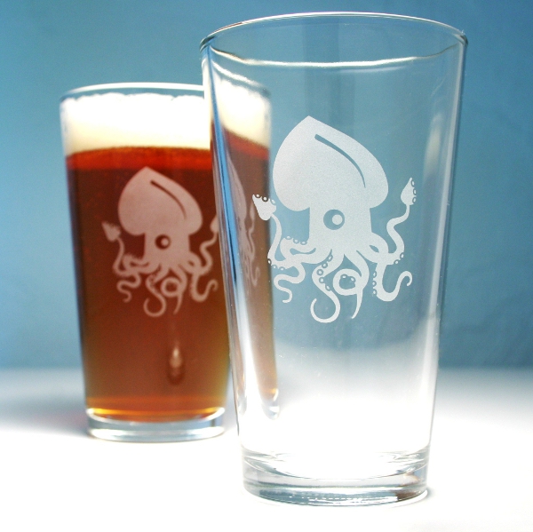 Squid Pint Glasses