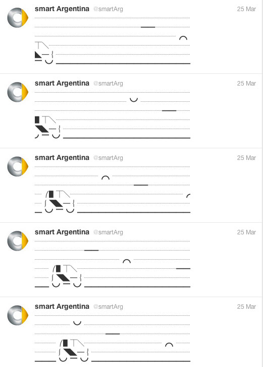 Clever Twitter message animation for Smart Argentina