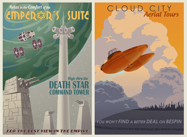 Star Wars Travel Posters by Steve Thomas