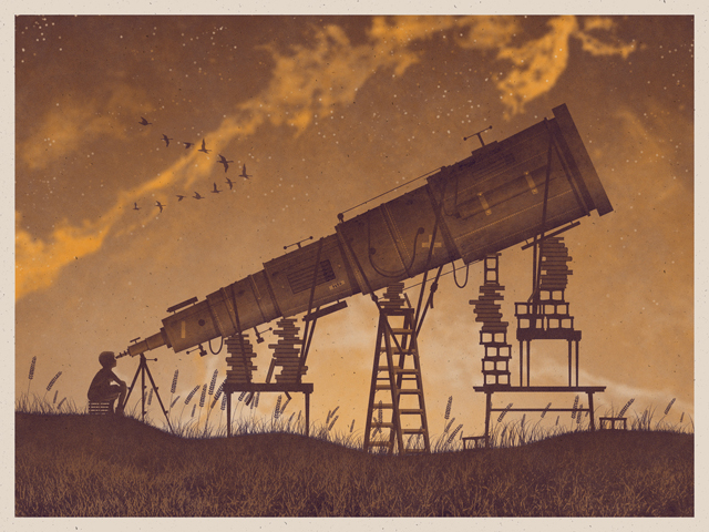 Telescope Art Print by DKNG Studios