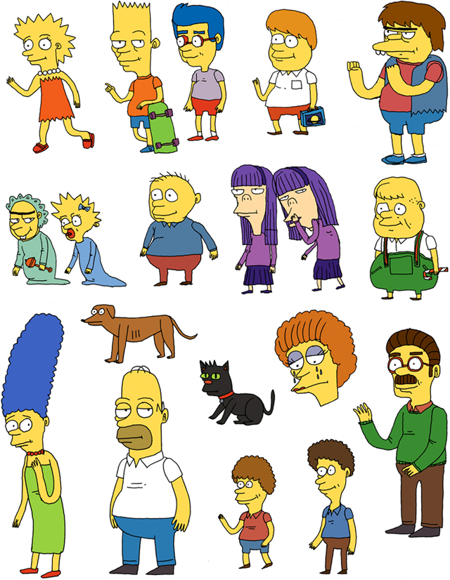 Simpsons Characters by Jack Teagle