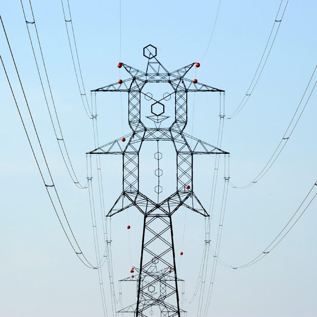 Clown-Shaped High Voltage Tower