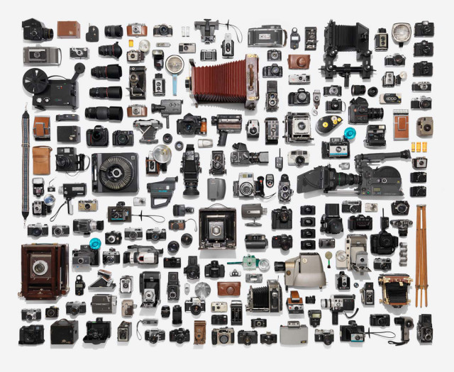 Neatly arranged photographic equipment