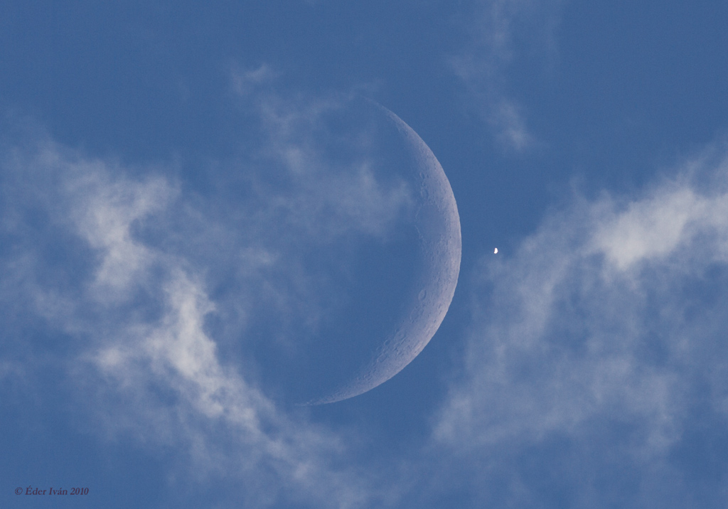 Photos of Both the Moon and Venus